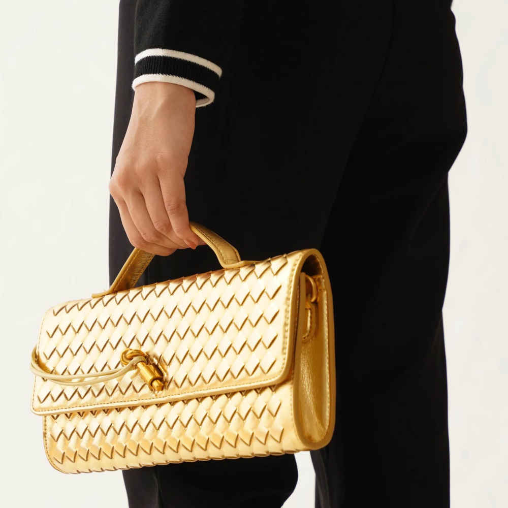 Bottega Veneta Long Andiamo Golden Handbag-1