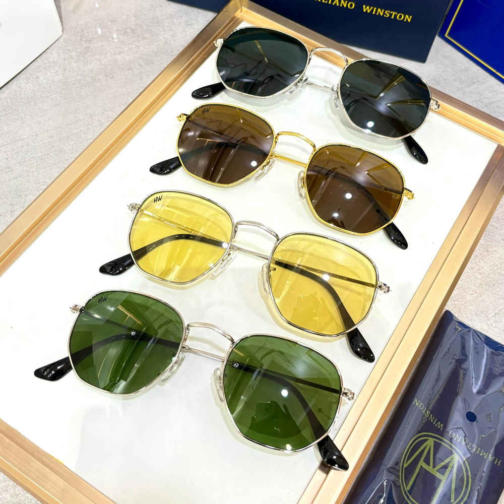 Hamiltano Winston Classic Green & Silver Sunglasses-thumb-2