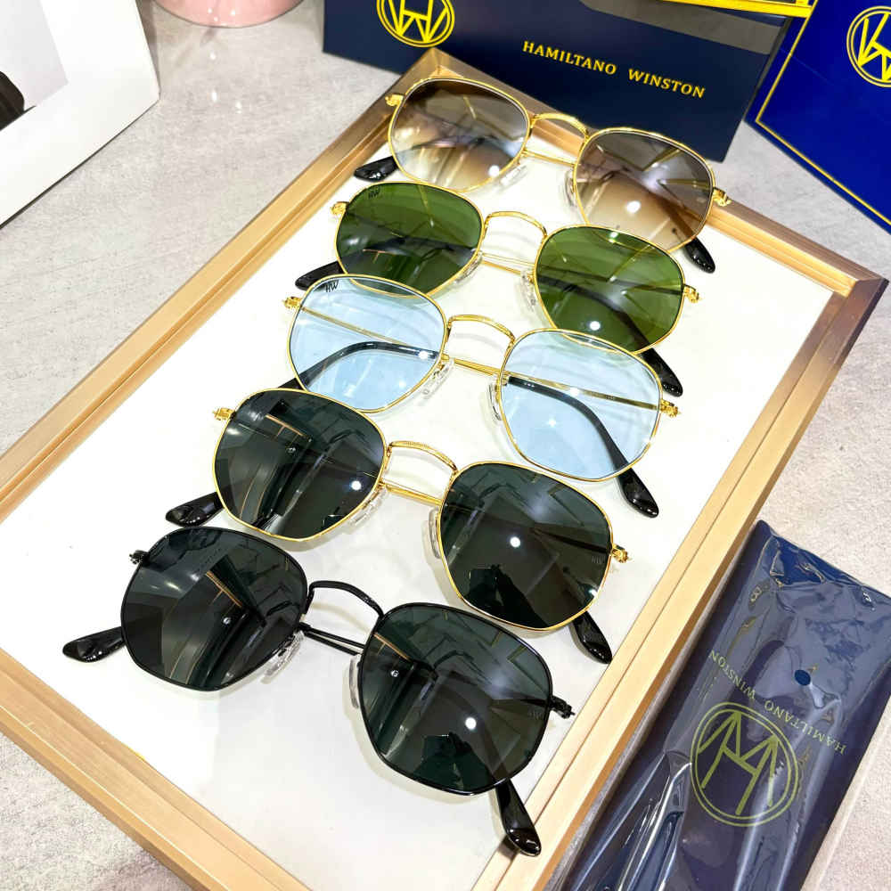 Hamiltano Winston Classic Green & Silver Sunglasses-thumb-1