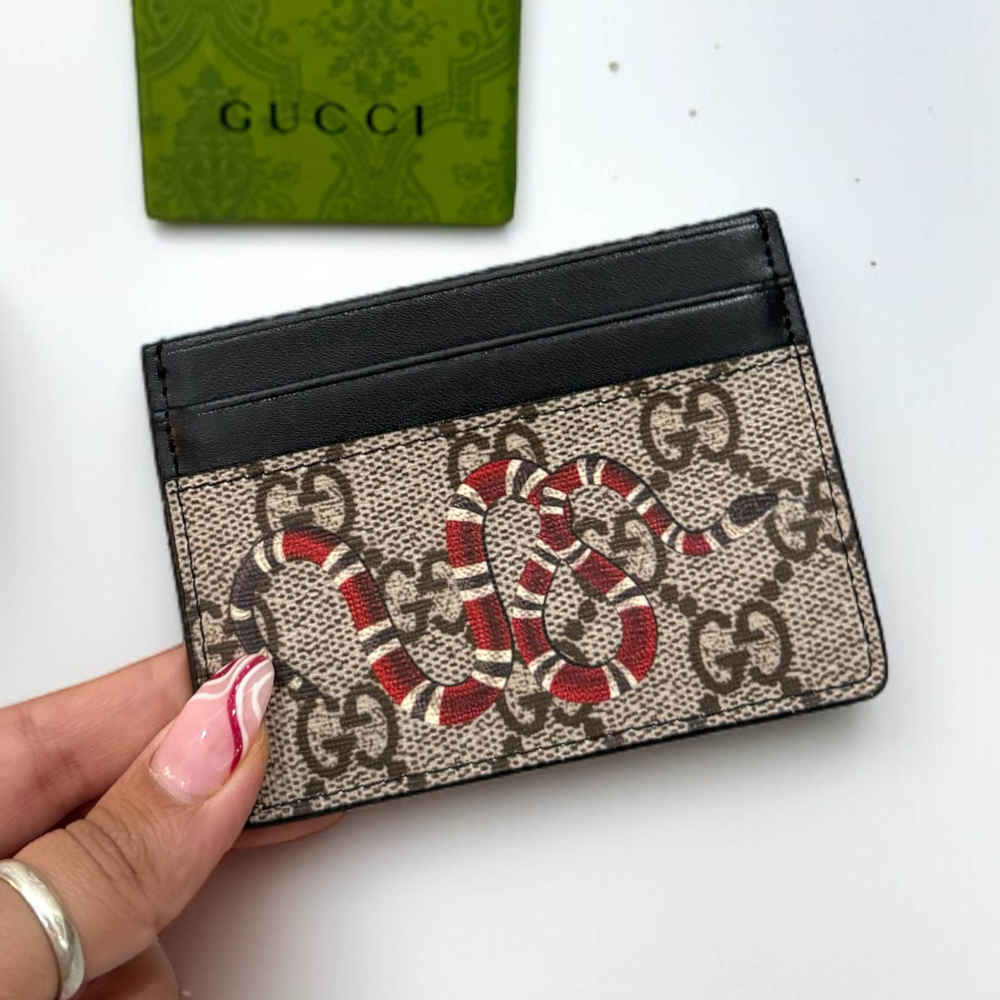 Gucci Snake Print Premium Card Wallet-thumb-0