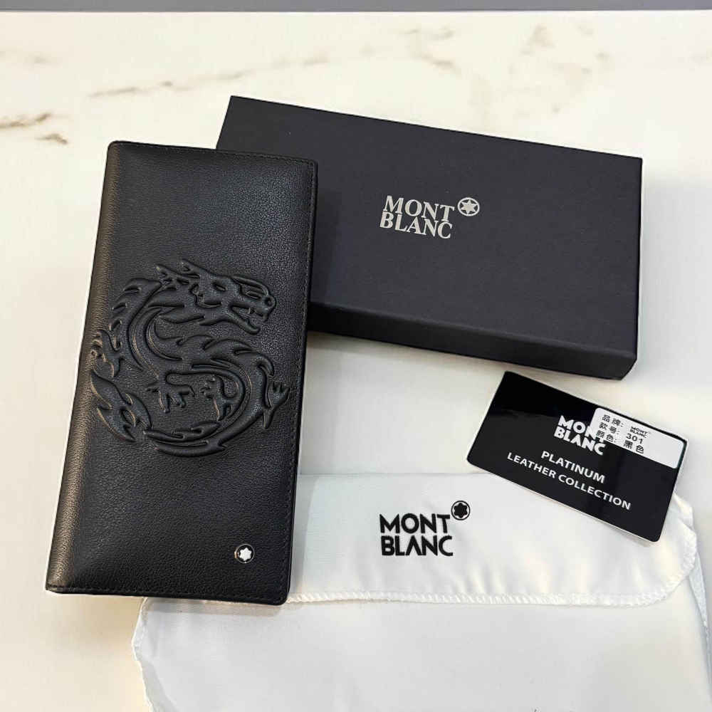 Mont Blanc Black Premium Long Wallet-thumb-2