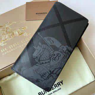 Burberry Black Leather Bifold Long Wallet-2