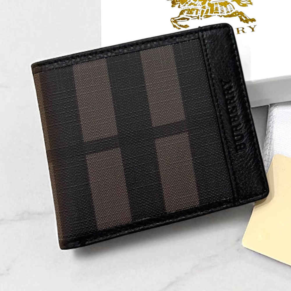 Burberry Black Premium Compact Wallet-thumb-0
