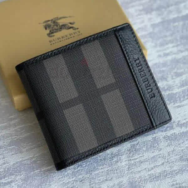 Burberry Black Premium Compact Wallet-thumb-1