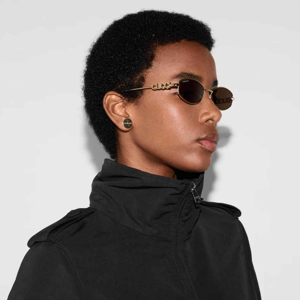 Gucci Oval Frame Black Premium Women's Sunglasses-2