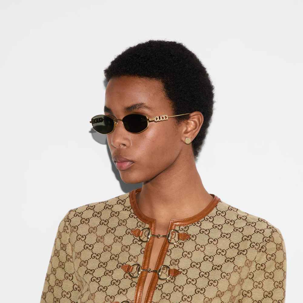 Gucci Oval Frame Black Premium Women's Sunglasses-3