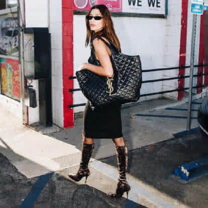 Saint Laurent Black Quilted Leather Maxi Icare Shopping Tote Bag-3