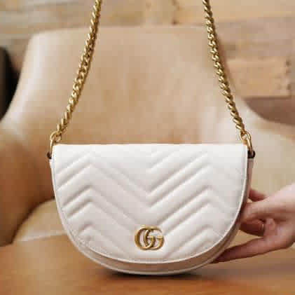Gucci GG Marmont Moon Premium White Sling Bag-1