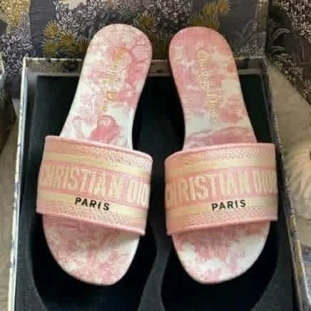 Christian Dior Pink Premium Quality Women's Flat Sandals-1