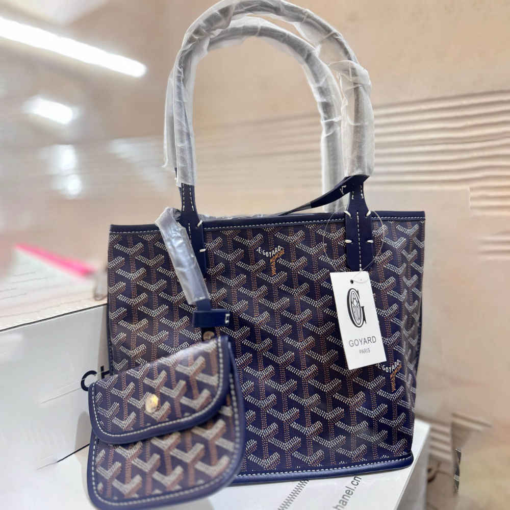 Goyard Anjou Small Blue Tote Bag-thumb-0