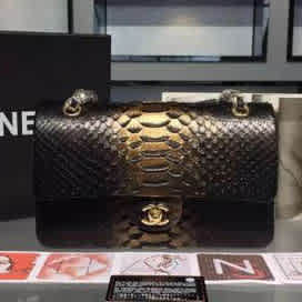 Chanel Jumbo Classic Snake Black & Golden Bag-1