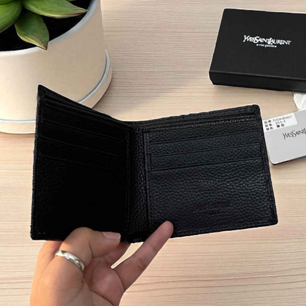 YSL Black Premium Compact Wallet-thumb-2