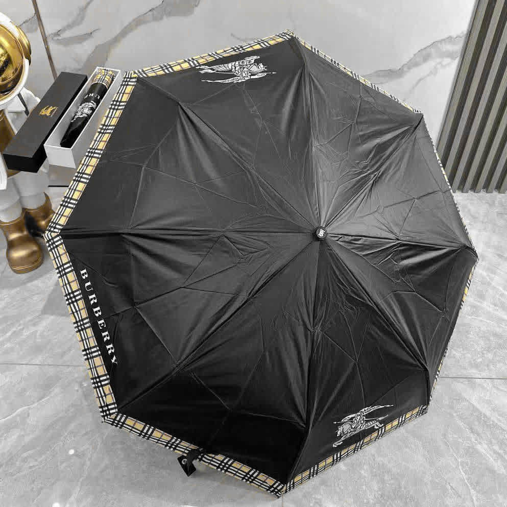 Burberry Black Premium Quality Umbrella-thumb-0