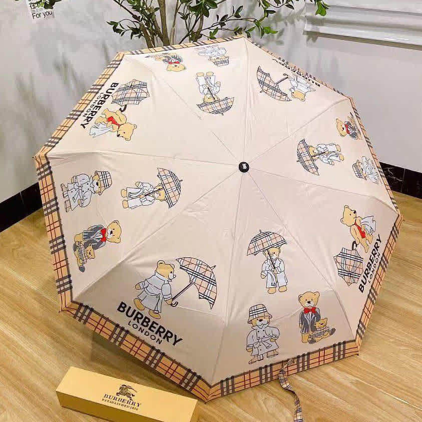 Burberry Cream Teddy Print Premium Quality Umbrella-thumb-0