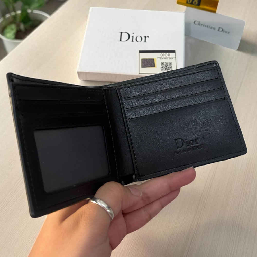 Dior Black Premium Compact Wallet-4