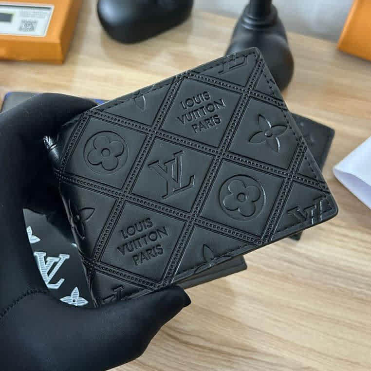 Louis Vuitton Black Premium Compact Wallet-1