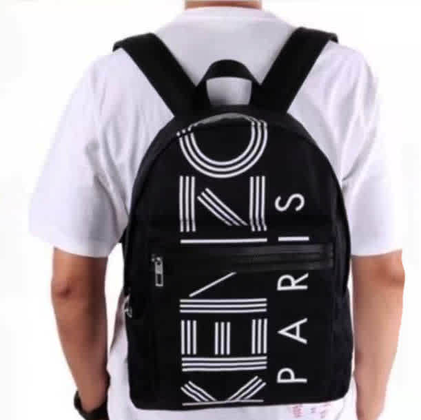 Kenzo Paris Black & White Backpack-thumb-1