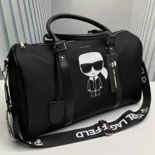 Karl Lagerfeld Black Duffle Bag-thumb-0