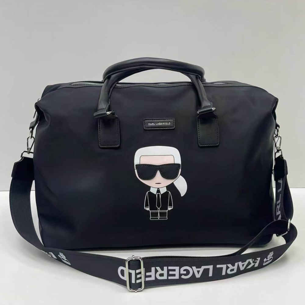 Karl Lagerfeld Black Duffle Bag-thumb-0