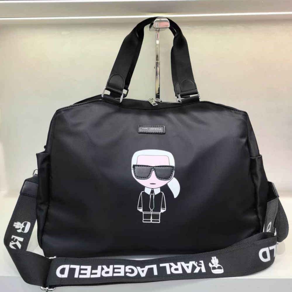 Karl Lagerfeld Black Duffle Bag-thumb-0