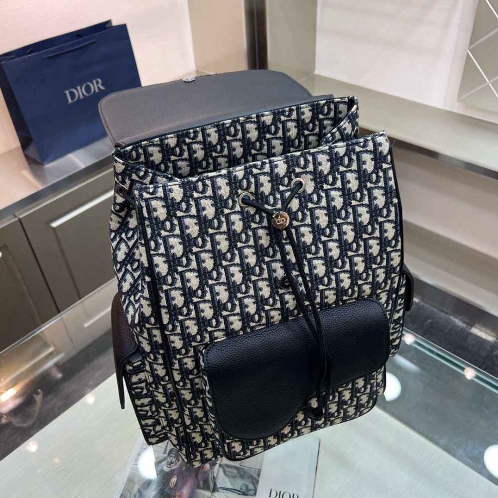 Dior Saddle Bag Black & White Backpack-2