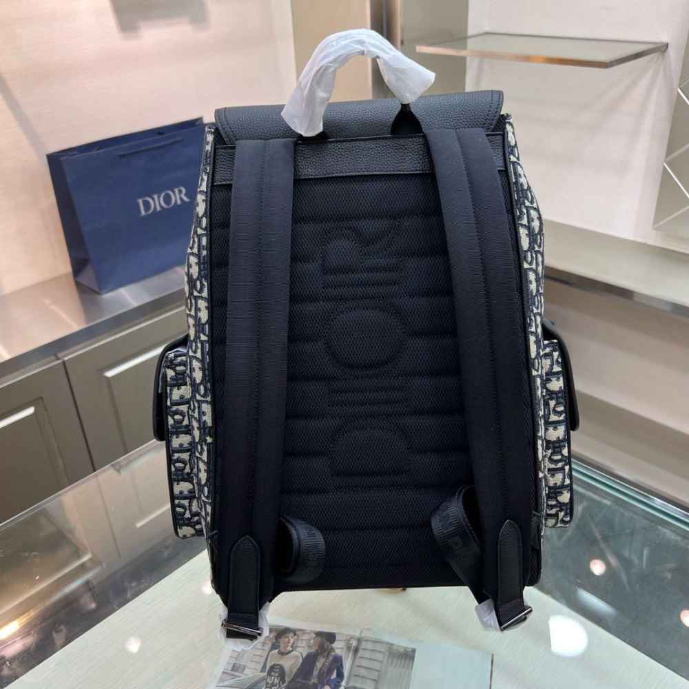 Dior Saddle Bag Black & White Backpack-1