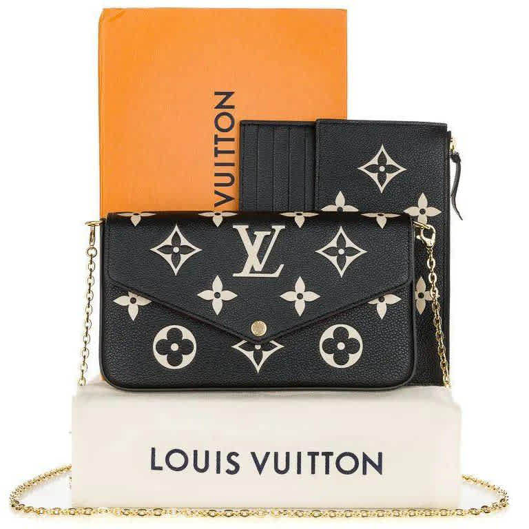 Louis Vuitton Felicie Black & White Shoulder Bag-1