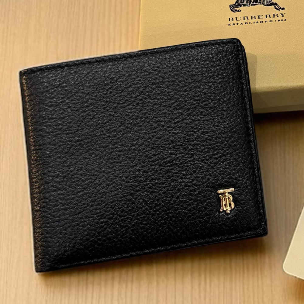 Burberry Black Premium Compact Wallet-1