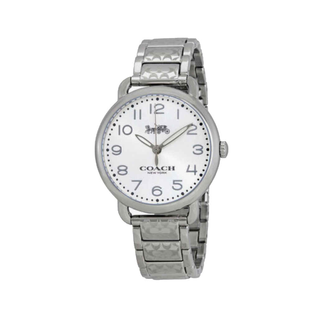 Coach Delancey Silver Dial Silver Tone Ladies Watch-thumb-0