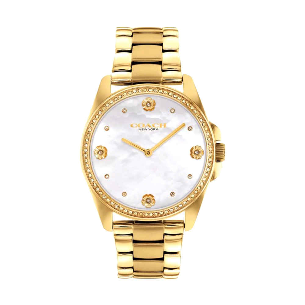 Coach Women's Gold Analog Stainless Steel Strap Watch-thumb-0