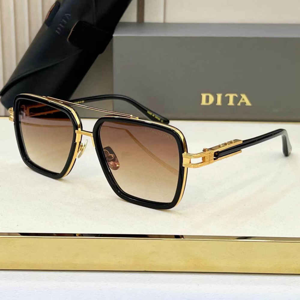 Dita Golden & Brown Premium Quality Sunglasses-thumb-0