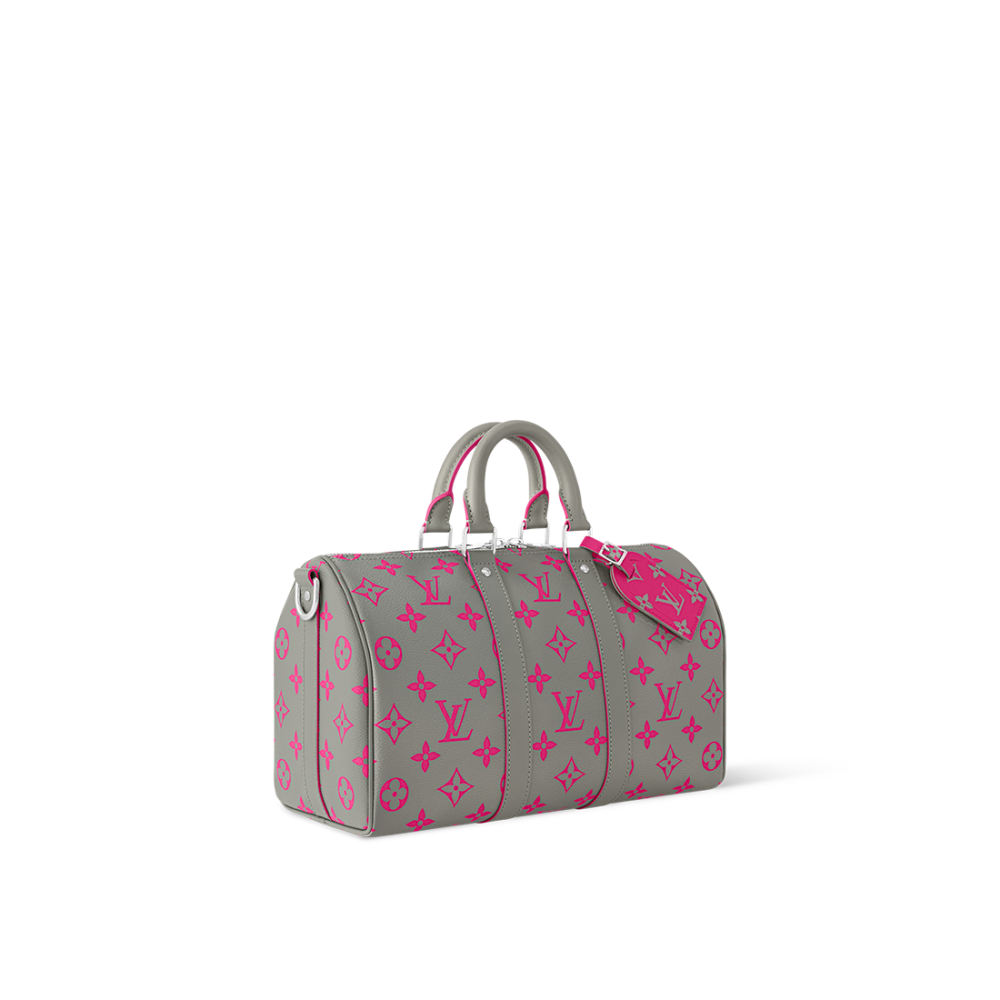 Louis Vuitton Keepall Bandoulière 35 Pink Split Duffle Bag-3