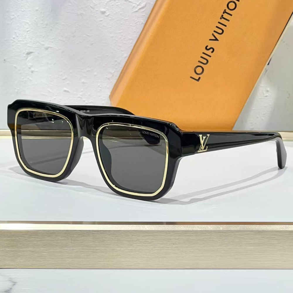 Louis Vuitton Black & Golden Premium Sunglasses-thumb-0