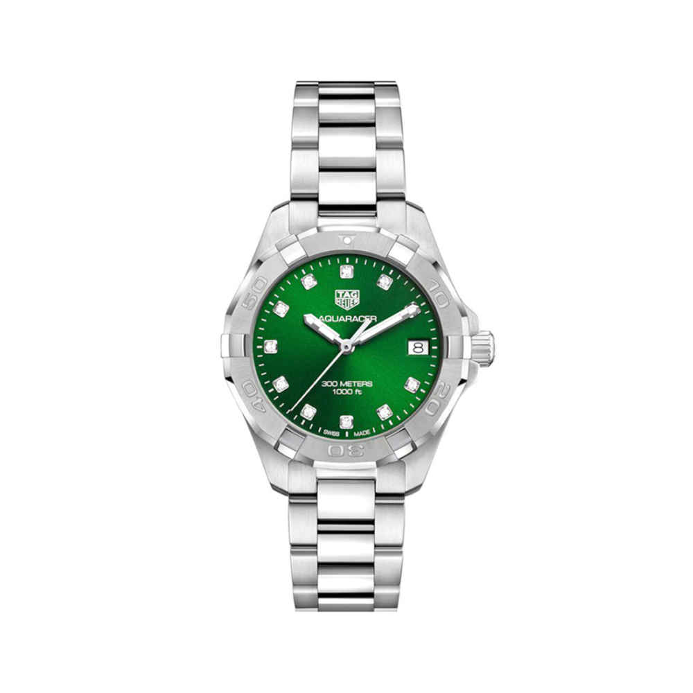 Tag Heuer Aquaracer Quartz Green Dial Watch WBD1316.BA0740-thumb-0