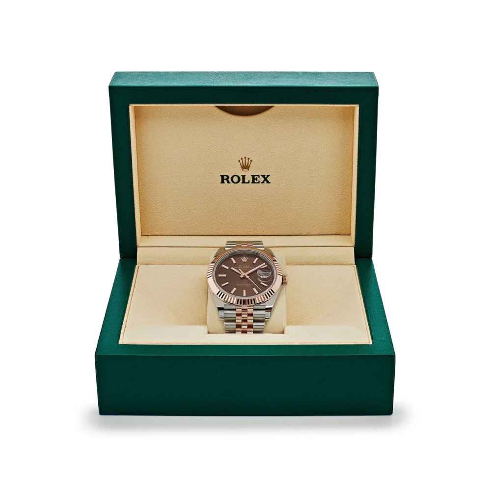 Rolex Date just 41 Two-Toned Rose Gold Stainless Steel Brown Dial 126331-5