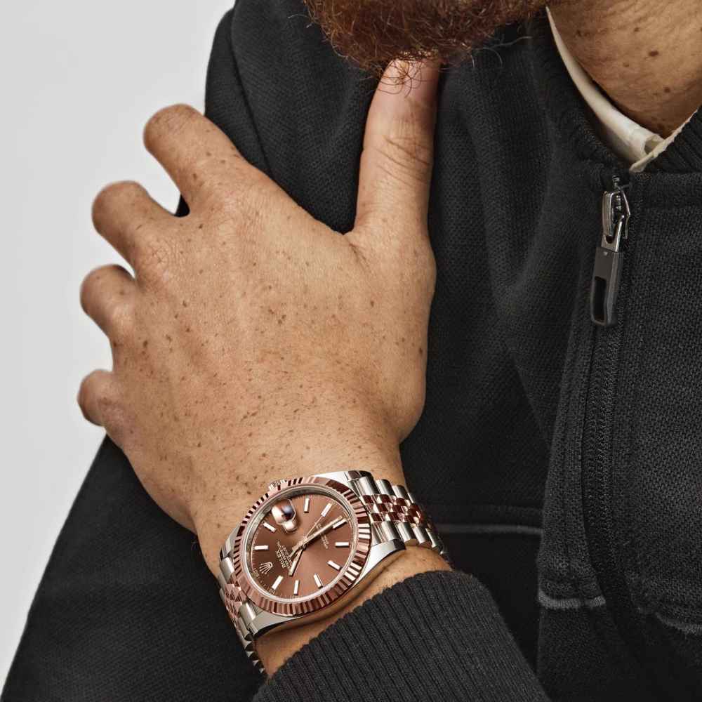 Rolex Date just 41 Two-Toned Rose Gold Stainless Steel Brown Dial 126331-6