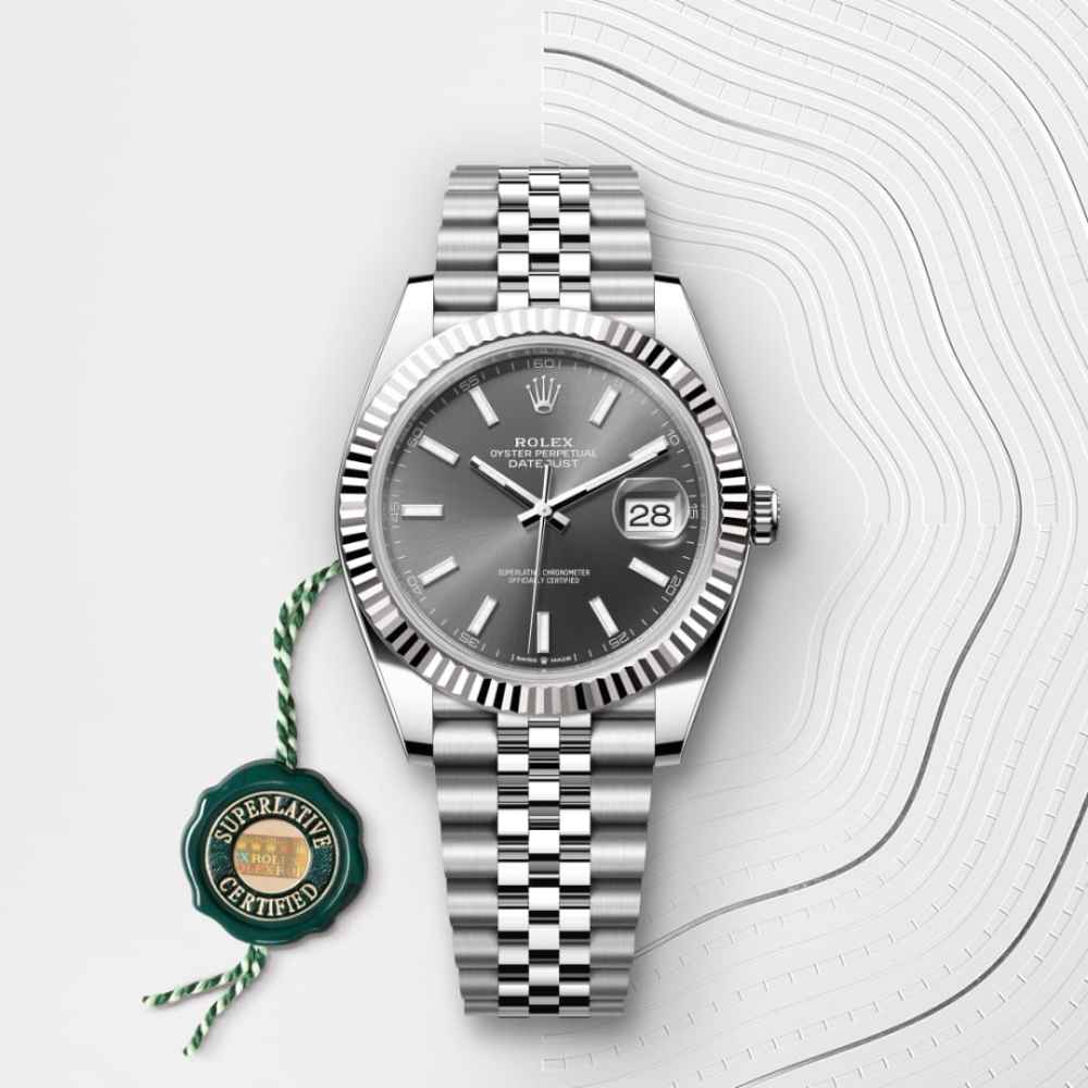 Rolex Datejust 41 Oyster, 41 mm, Oystersteel and Grey Dial M126334-0014-7