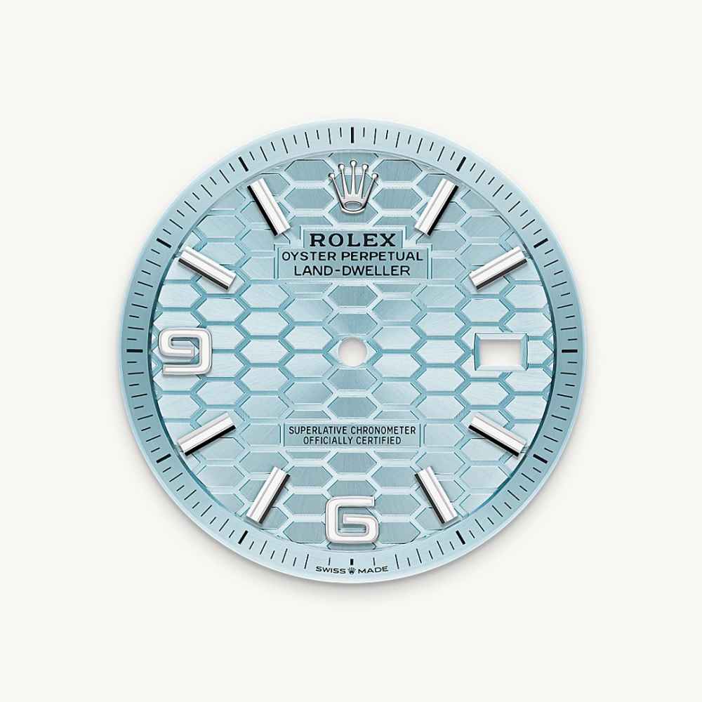 Rolex Land-Dweller Oyster, 40 mm, Platinum and Blue Dial Watch M127336-0001-2