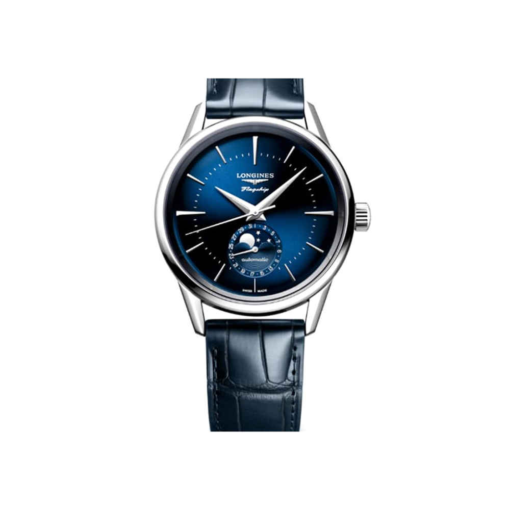 Longines Flagship Heritage Moonphase Blue Dial Watch L4.815.4.92.2-thumb-0