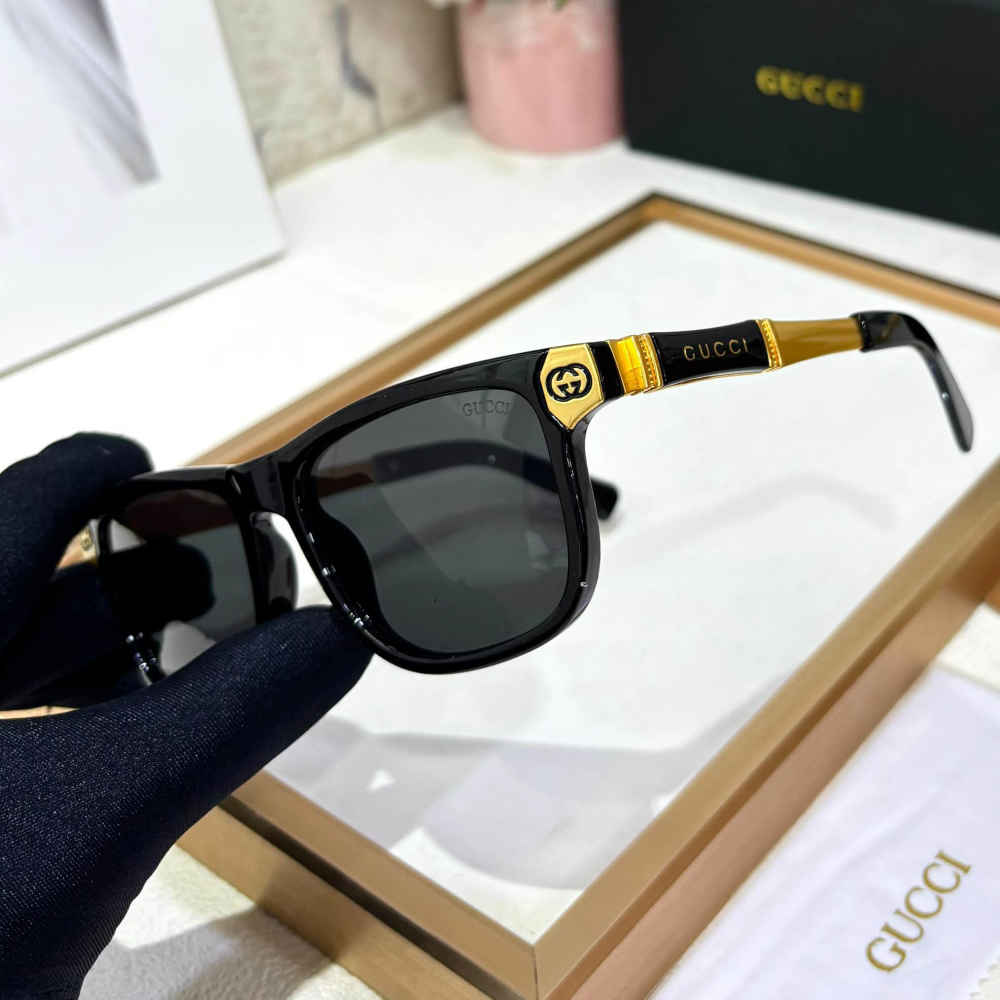 Gucci Black & Golden Premium Sunglasses-1