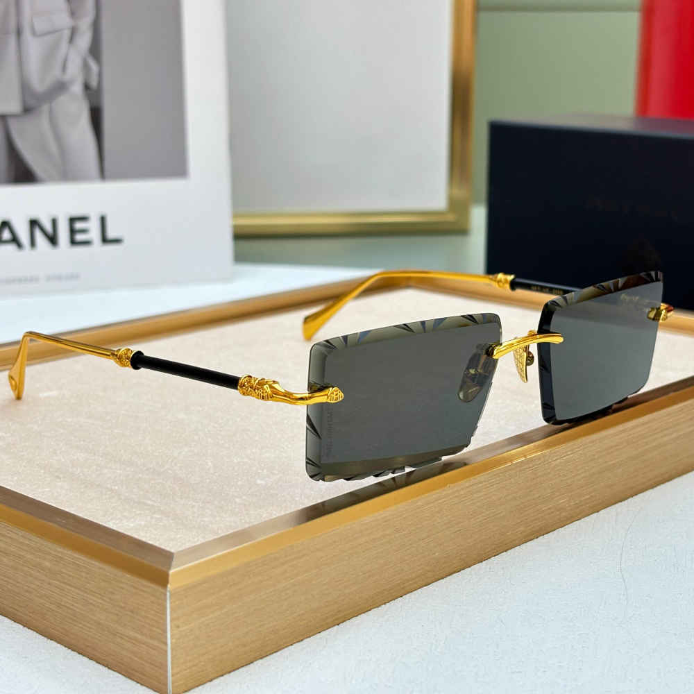 Maybach Rimless Black Luxury Sunglasses-1