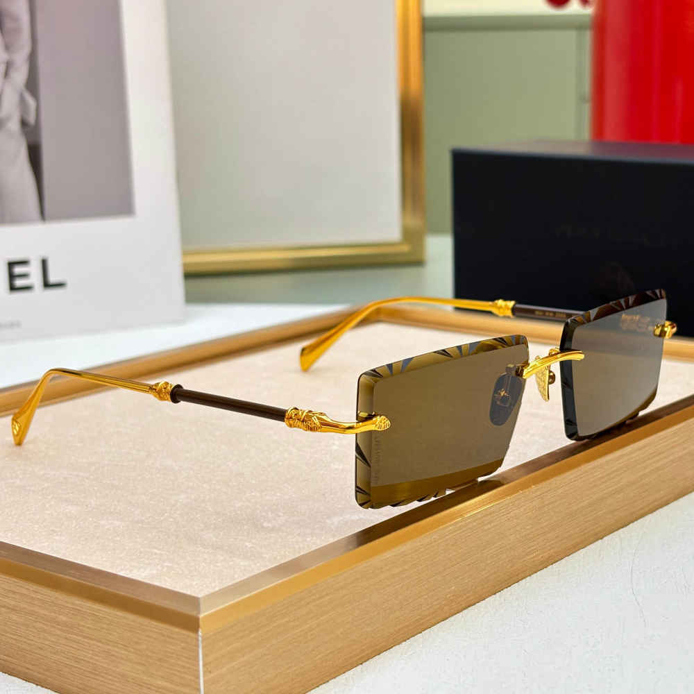 Maybach Rimless Brown & Black Luxury Sunglasses-1