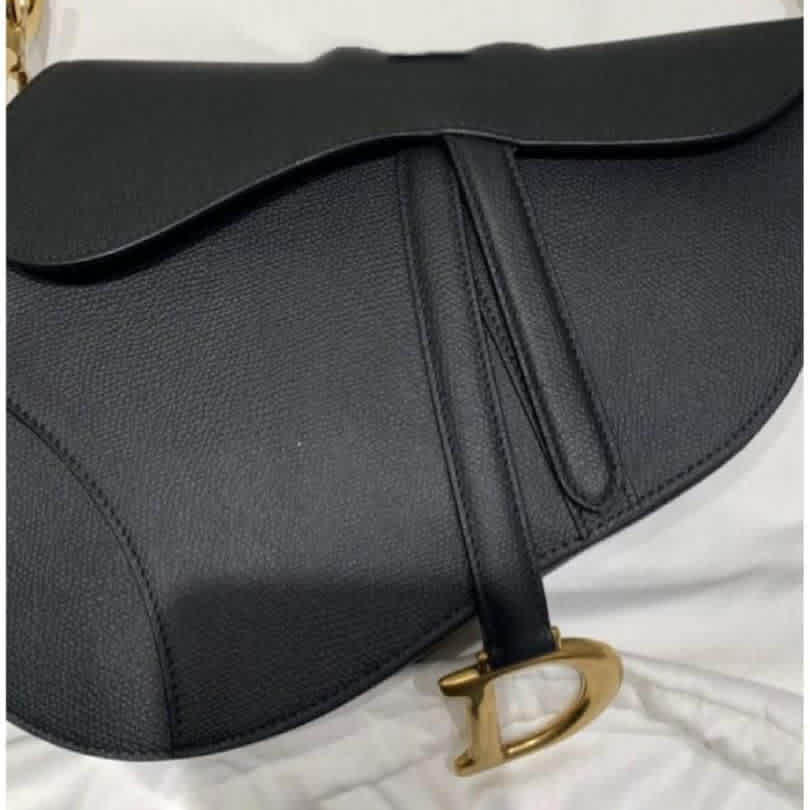 Dior Saddle Plain Grained Leather Bag-thumb-1