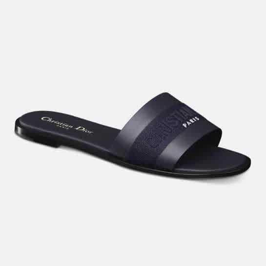Dior Black Premium Quality Women's Flat Sandals-1