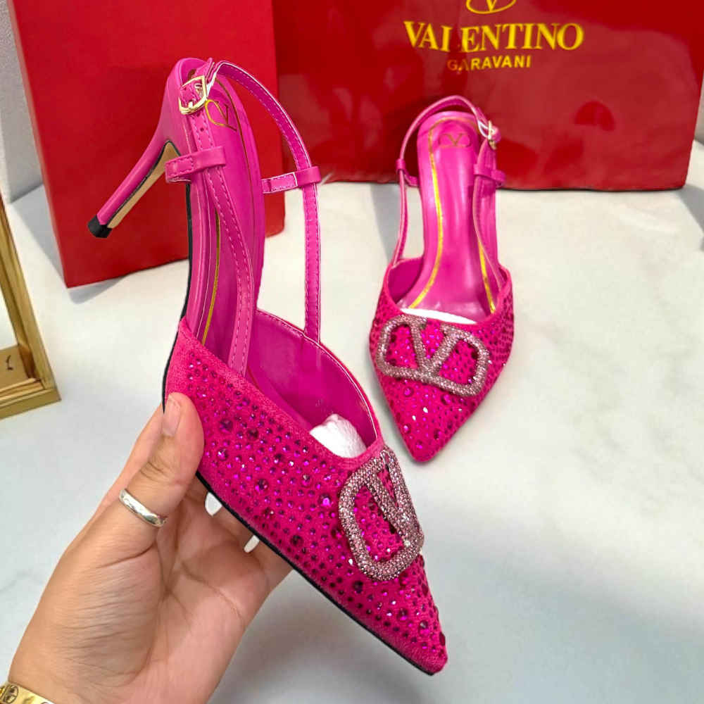 Valentino Pink Premium Quality Heels Sandals-1