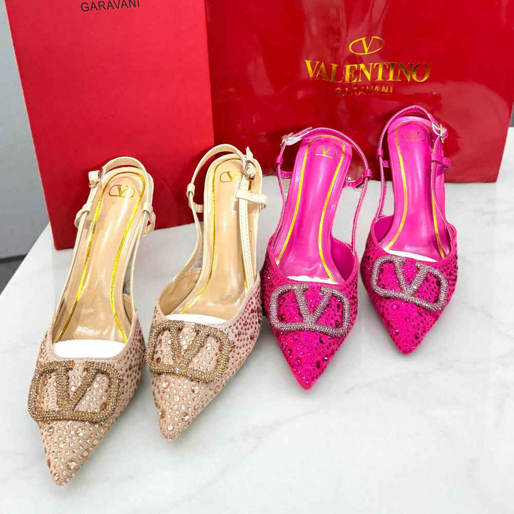 Valentino Golden Premium Quality Heels Sandals-1