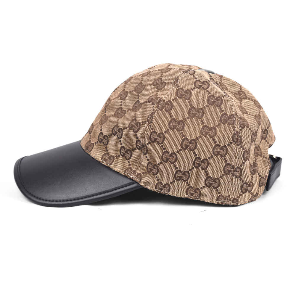Gucci Embroidered Logo Monogram Brown Premium Cap-1