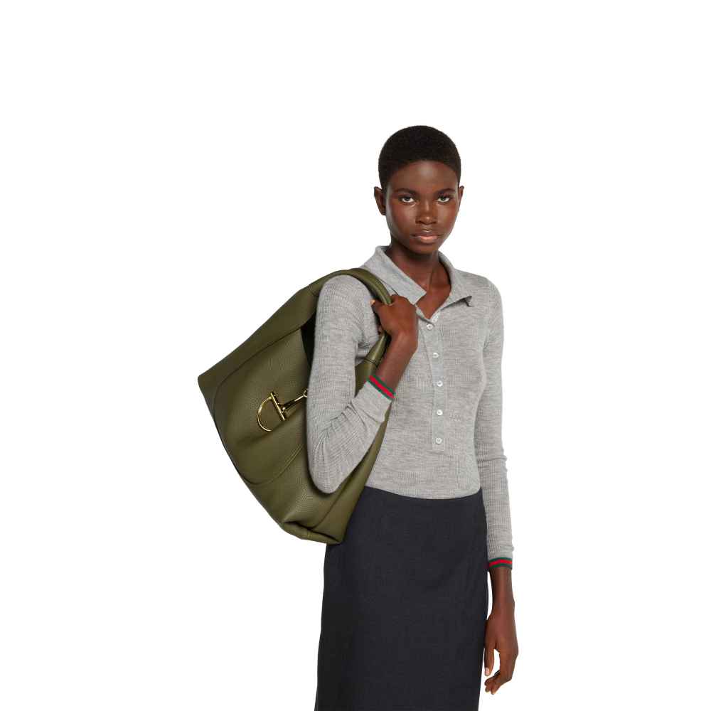 Gucci Softbit Maxi Green Shoulder Bag-6