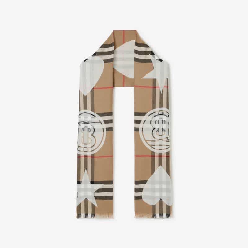 Burberry Designer Reversible All Weather Beige Silk Stole-2