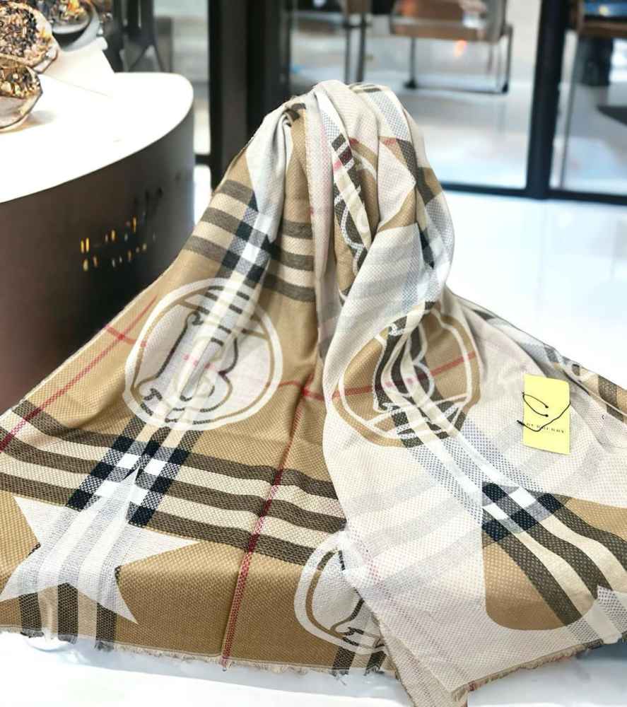 Burberry Designer Reversible All Weather Beige Silk Stole-4